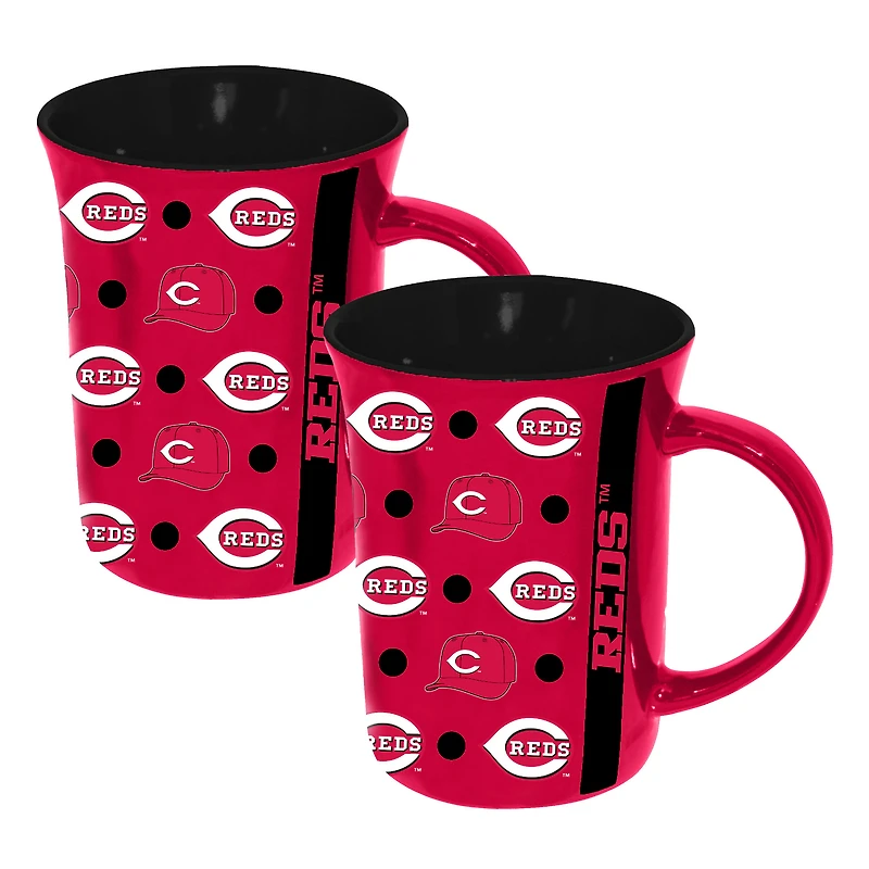 The Memory Company Cincinnati Reds Two-Pack 15oz. Line Up Ceramic Mugs