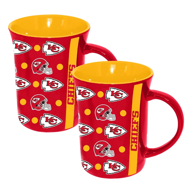 The Memory Company Kansas City Chiefs Two-Pack 15oz. Line Up Ceramic Mugs