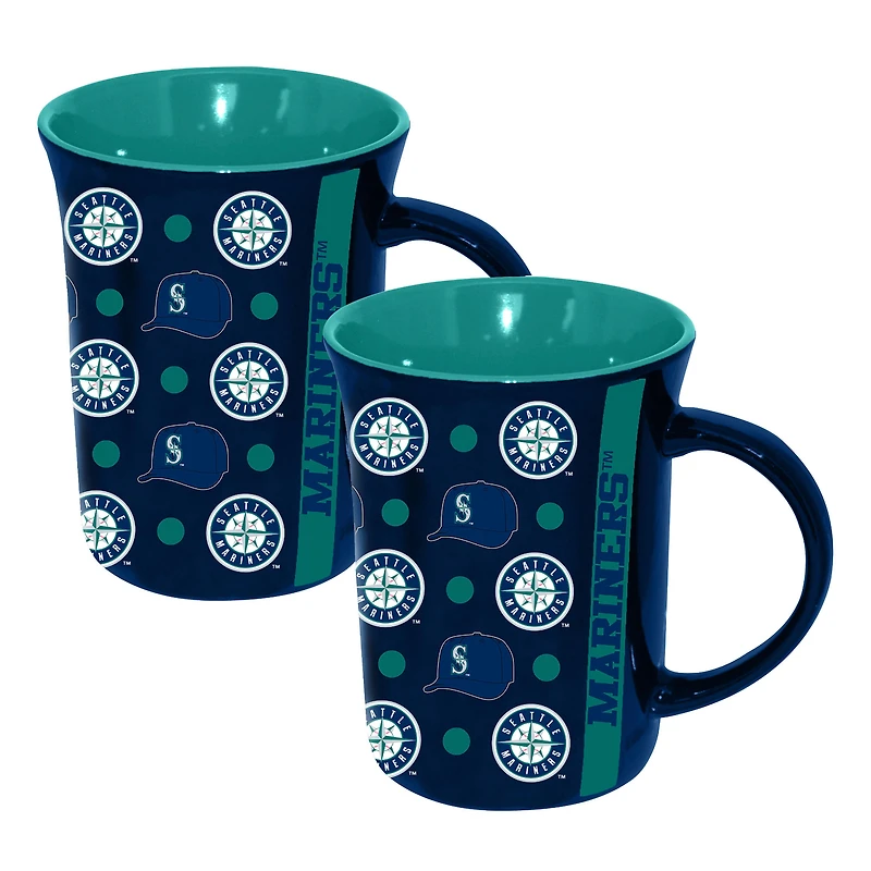 The Memory Company Seattle Mariners Two-Pack 15oz. Line Up Ceramic Mugs
