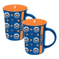 The Memory Company New York Mets Two-Pack 15oz. Line Up Ceramic Mugs