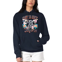 Women's G-III 4Her by Carl Banks Navy Detroit Tigers Flowers Graphic Pullover Hoodie