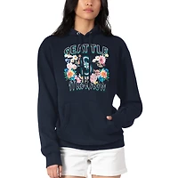 Women's G-III 4Her by Carl Banks Navy Seattle Mariners Flowers Graphic Pullover Hoodie