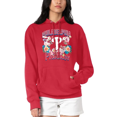 Women's G-III 4Her by Carl Banks Red Philadelphia Phillies Flowers Graphic Pullover Hoodie