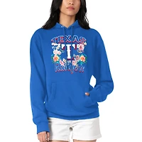 Women's G-III 4Her by Carl Banks Royal Texas Rangers Flowers Graphic Pullover Hoodie