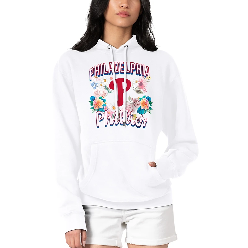 Women's G-III 4Her by Carl Banks White Philadelphia Phillies Flowers Graphic Pullover Hoodie
