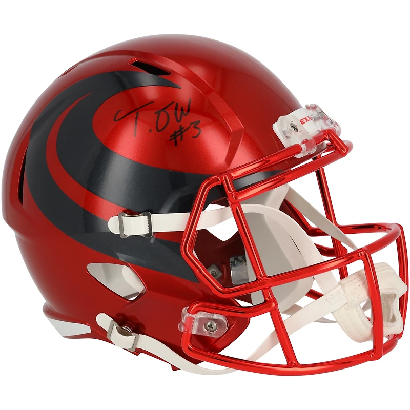 Tank Dell Houston Texans Autographed 2024 Alternate Speed Replica Helmet