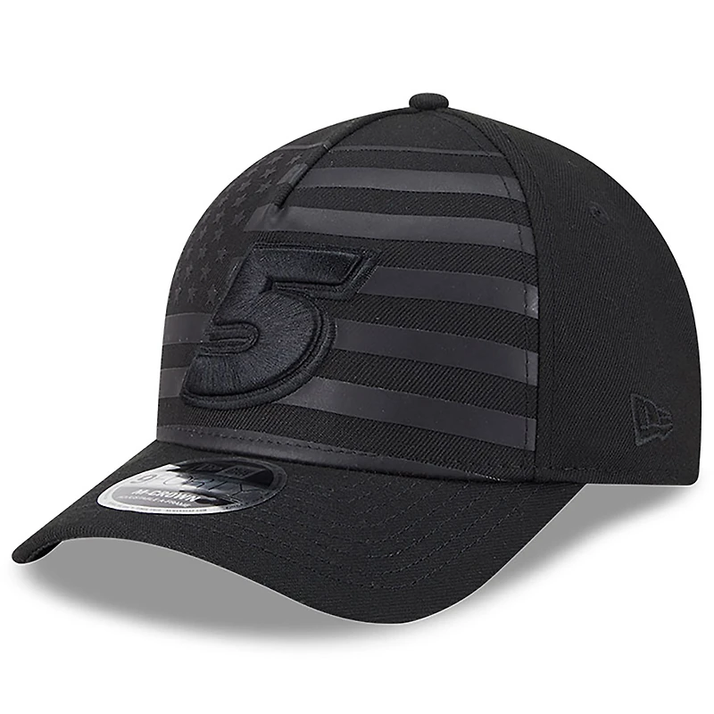 Men's New Era Black Kyle Larson American Flag 9FORTY M-Crown A-Frame Adjustable Hat