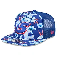 Men's New Era Blue Kyle Larson  Adventure Pattern Golfer Adjustable Hat