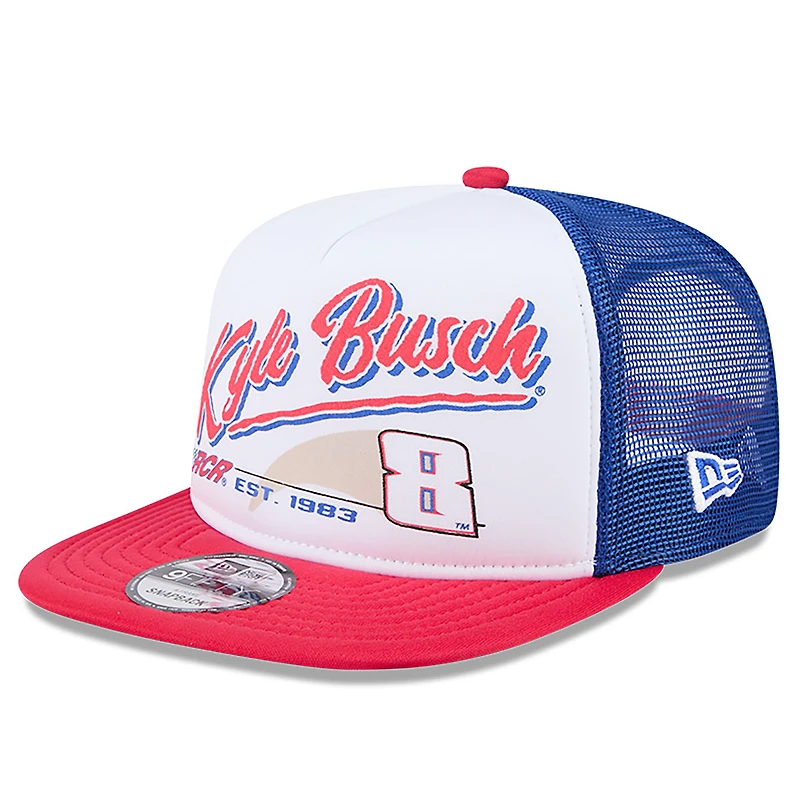 Men's New Era Black Kyle Busch  9FIFTY A-Frame Retro Script Snapback Hat
