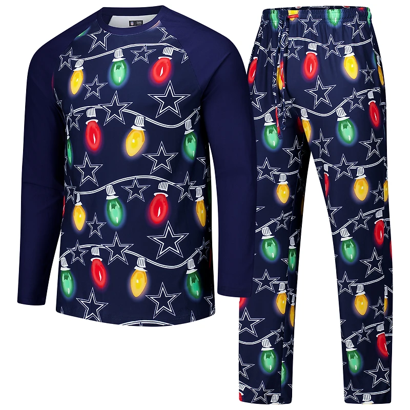 Men's Concepts Sport Navy Dallas Cowboys Garland Long Sleeve Top and Pants Set