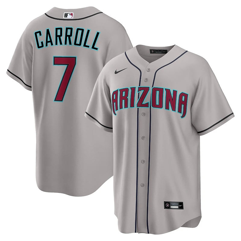 Men's Nike Corbin Carroll Gray Arizona Diamondbacks Road Replica Jersey