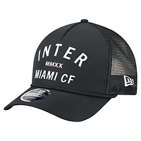 Men's New Era  Black Inter Miami CF Minimalist A-Frame 9FORTY Adjustable Hat
