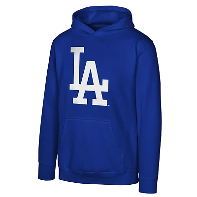 Youth  Royal Los Angeles Dodgers Primary Logo Pullover Hoodie