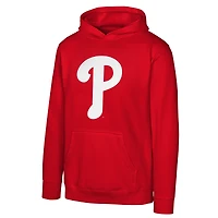 Youth  Red Philadelphia Phillies Primary Logo Pullover Hoodie