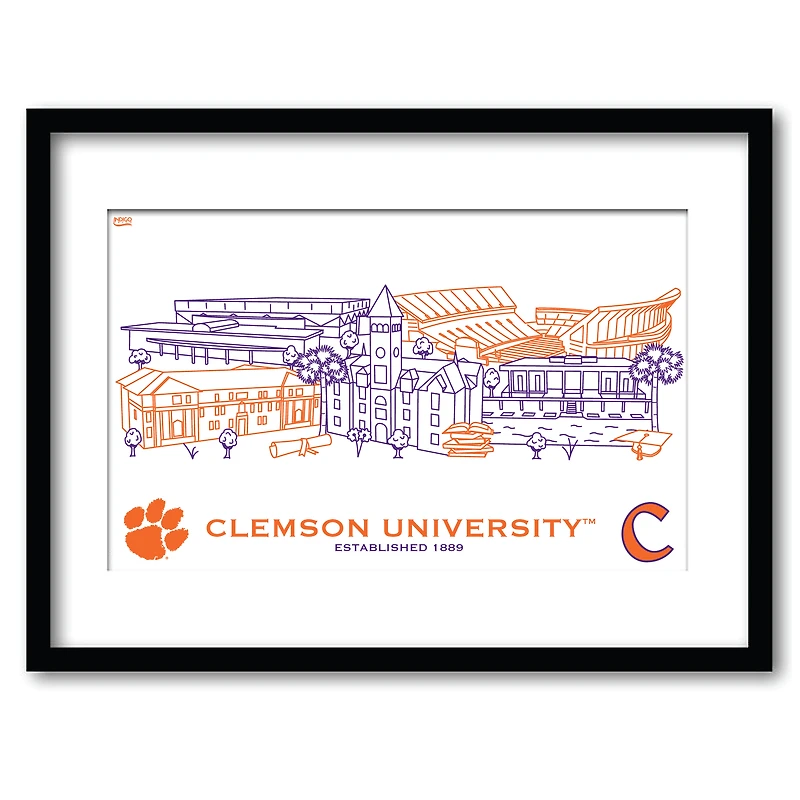 Clemson Tigers 11" x 14" Framed Campus Wall Art Collage