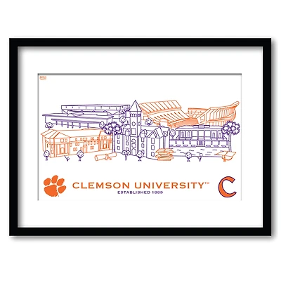 Clemson Tigers 11" x 14" Framed Campus Wall Art Collage