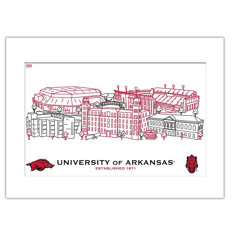 Arkansas Razorbacks 11" x 14" Matted Campus Wall Art Collage