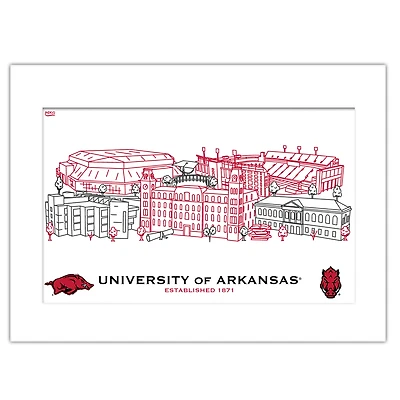 Arkansas Razorbacks 11" x 14" Matted Campus Wall Art Collage