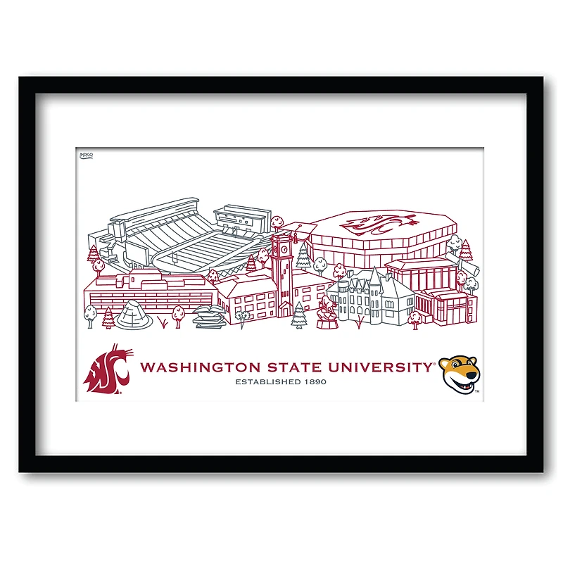 Washington State Cougars 11" x 14" Framed Campus Wall Art Collage
