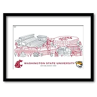 Washington State Cougars 11" x 14" Framed Campus Wall Art Collage