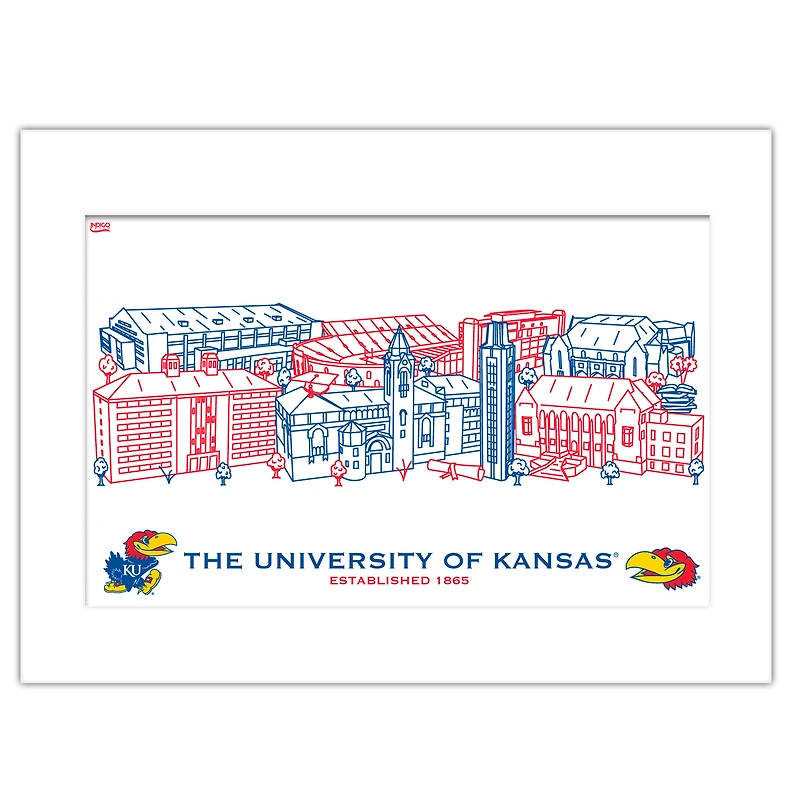 Kansas Jayhawks 11" x 14" Matted Campus Wall Art Collage