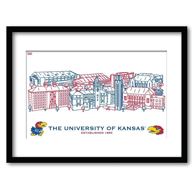 Kansas Jayhawks 11" x 14" Framed Campus Wall Art Collage