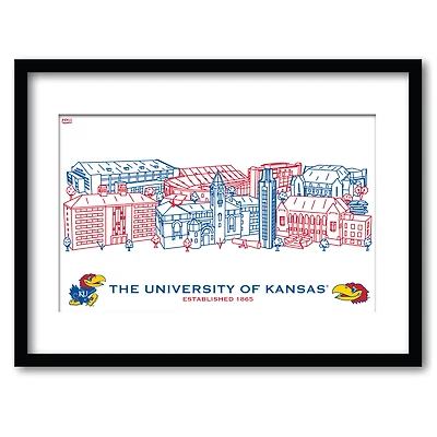 Kansas Jayhawks 11" x 14" Framed Campus Wall Art Collage