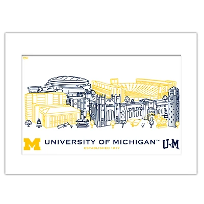 Michigan Wolverines 11" x 14" Matted Campus Wall Art Collage