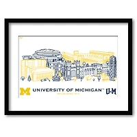 Michigan Wolverines 11" x 14" Framed Campus Wall Art Collage