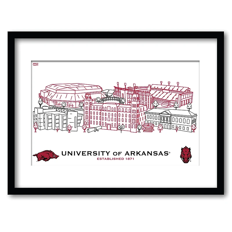 Arkansas Razorbacks 11" x 14" Framed Campus Wall Art Collage