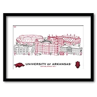 Arkansas Razorbacks 11" x 14" Framed Campus Wall Art Collage