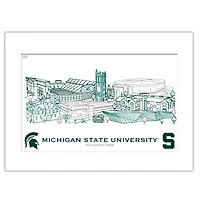 Michigan State Spartans 11" x 14" Matted Campus Wall Art Collage