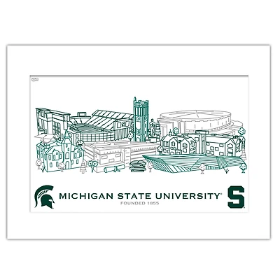 Michigan State Spartans 11" x 14" Matted Campus Wall Art Collage