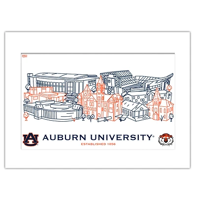 Auburn Tigers 11" x 14" Matted Campus Wall Art Collage