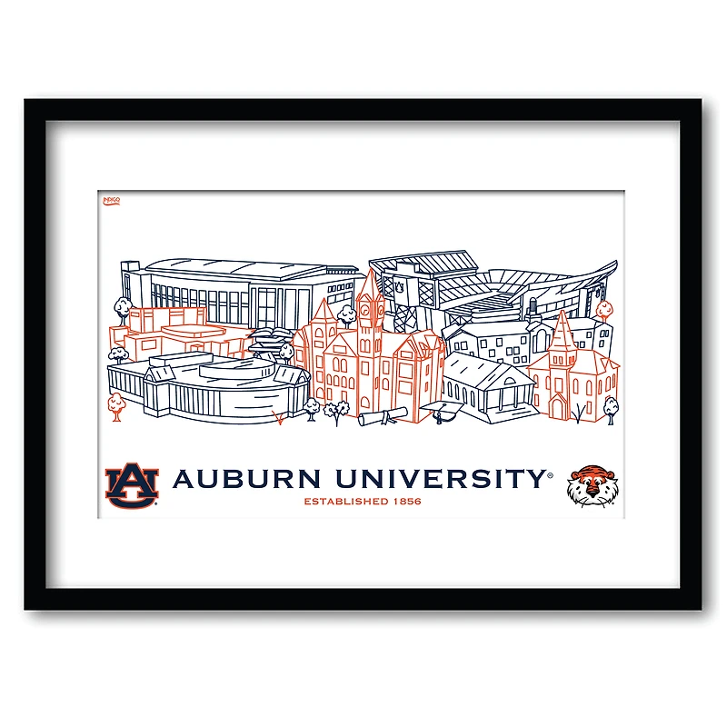 Auburn Tigers 11" x 14" Framed Campus Wall Art Collage