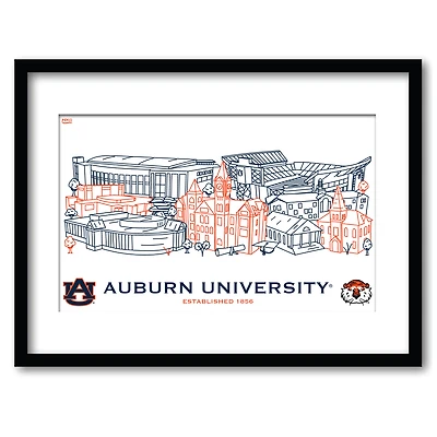 Auburn Tigers 11" x 14" Framed Campus Wall Art Collage