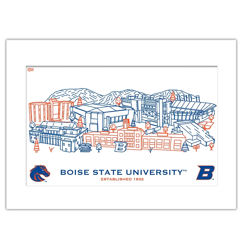 Boise State Broncos 11" x 14" Matted Campus Wall Art Collage