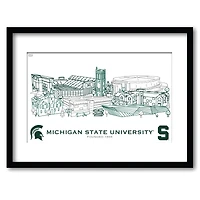 Michigan State Spartans 11" x 14" Framed Campus Wall Art Collage