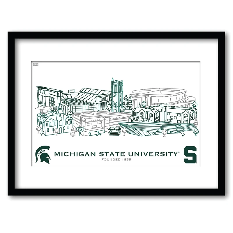 Michigan State Spartans 11" x 14" Framed Campus Wall Art Collage