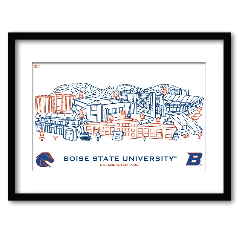 Boise State Broncos 11" x 14" Framed Campus Wall Art Collage
