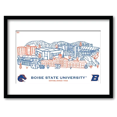 Boise State Broncos 11" x 14" Framed Campus Wall Art Collage