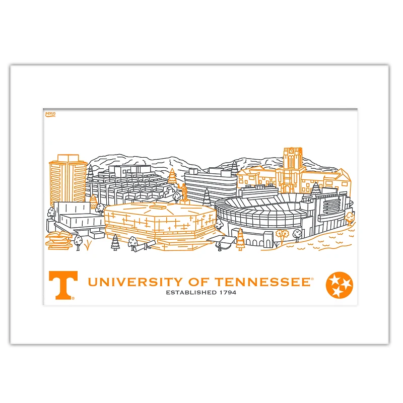 Tennessee Volunteers 11" x 14" Matted Campus Wall Art Collage
