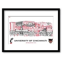 Cincinnati Bearcats 11" x 14" Framed Campus Wall Art Collage