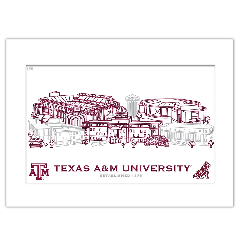 Texas A&M Aggies 11" x 14" Matted Campus Wall Art Collage