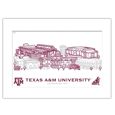 Texas A&M Aggies 11" x 14" Matted Campus Wall Art Collage
