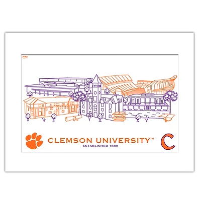 Clemson Tigers 11" x 14" Matted Campus Wall Art Collage