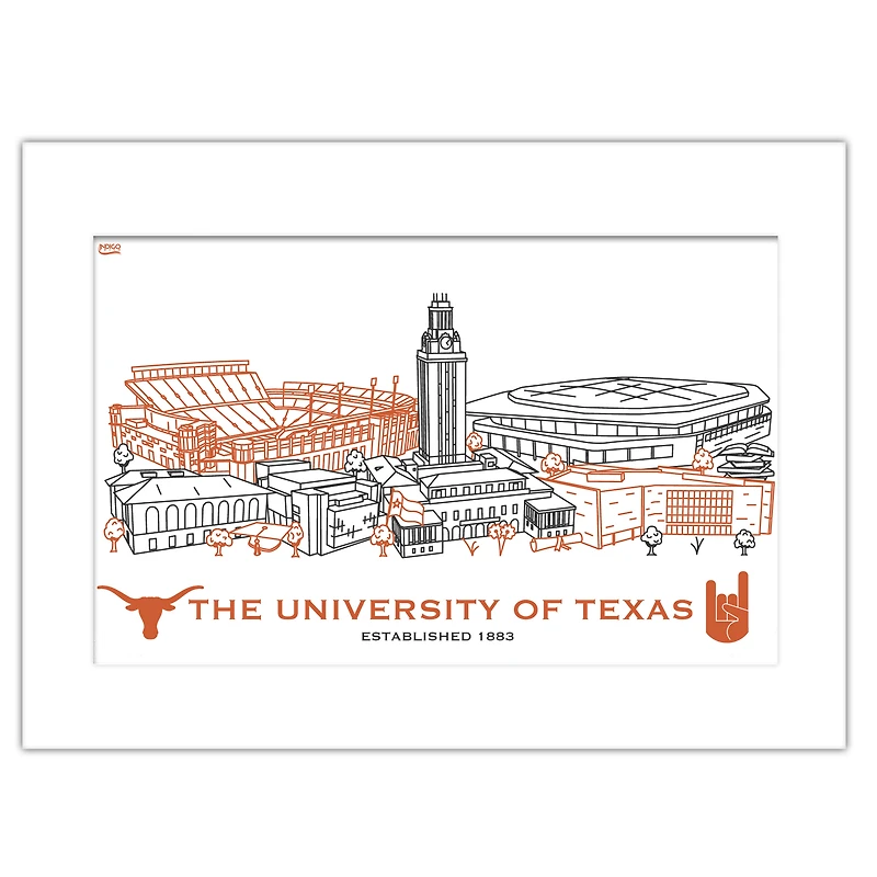 Texas Longhorns 11" x 14" Matted Campus Wall Art Collage