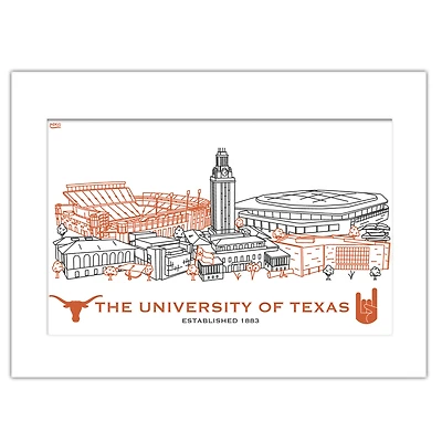 Texas Longhorns 11" x 14" Matted Campus Wall Art Collage