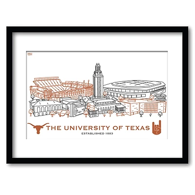 Texas Longhorns 11" x 14" Framed Campus Wall Art Collage