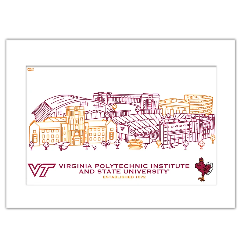 Virginia Tech Hokies 11" x 14" Matted Campus Wall Art Collage